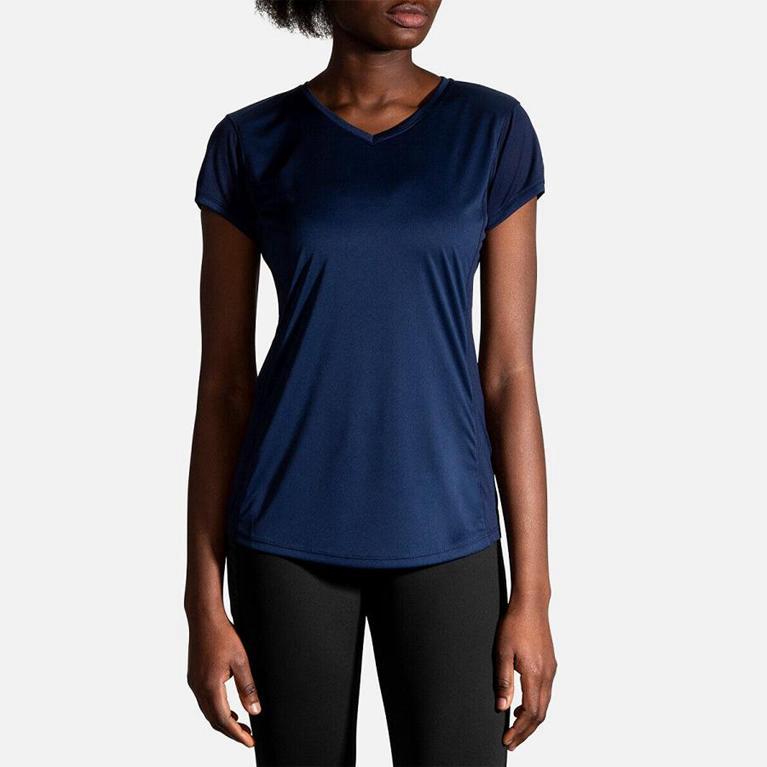 Brooks Womens Stealth Short Sleeve Running Shirt - Blue (206947-SIJ)